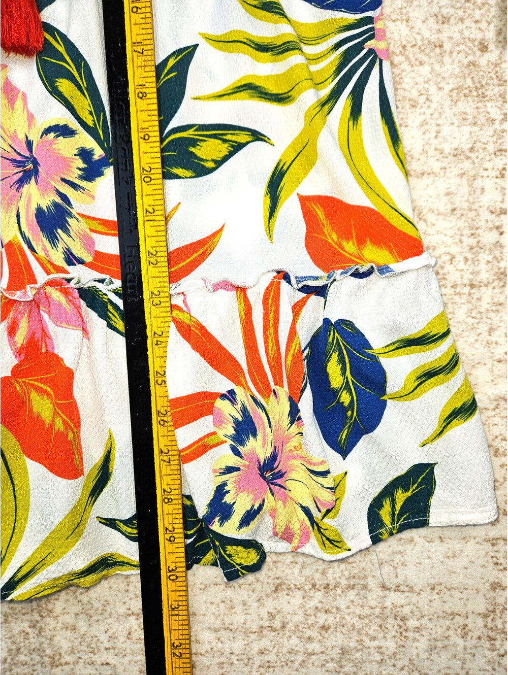 Blue Island Size M Summer Tropical Leaf & Floral V-Neck Beach Mini Dress - Picture 10 of 11